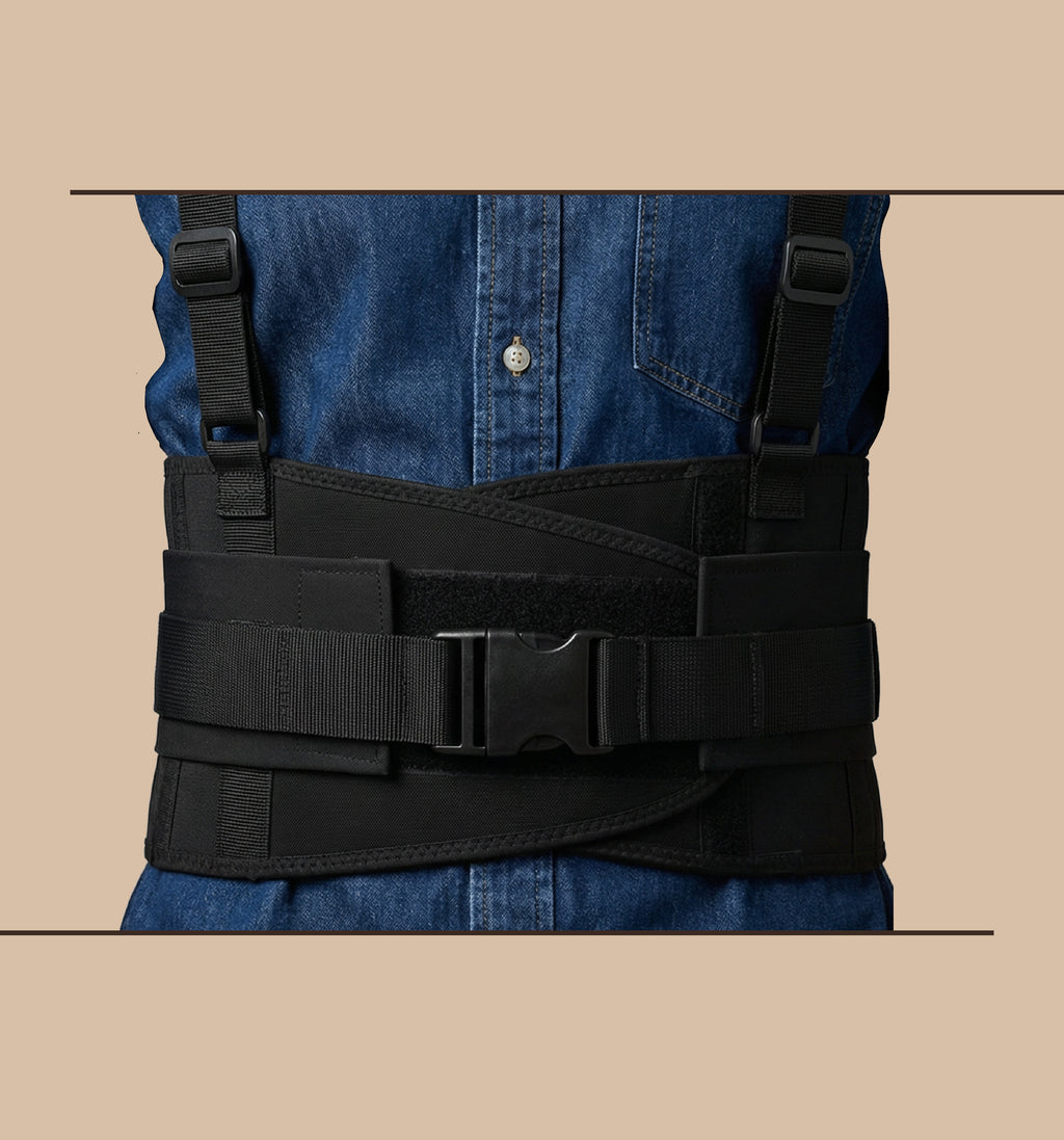 FAJA ERGONÓMICA DE SOPORTE LUMBAR CON TIRANTES